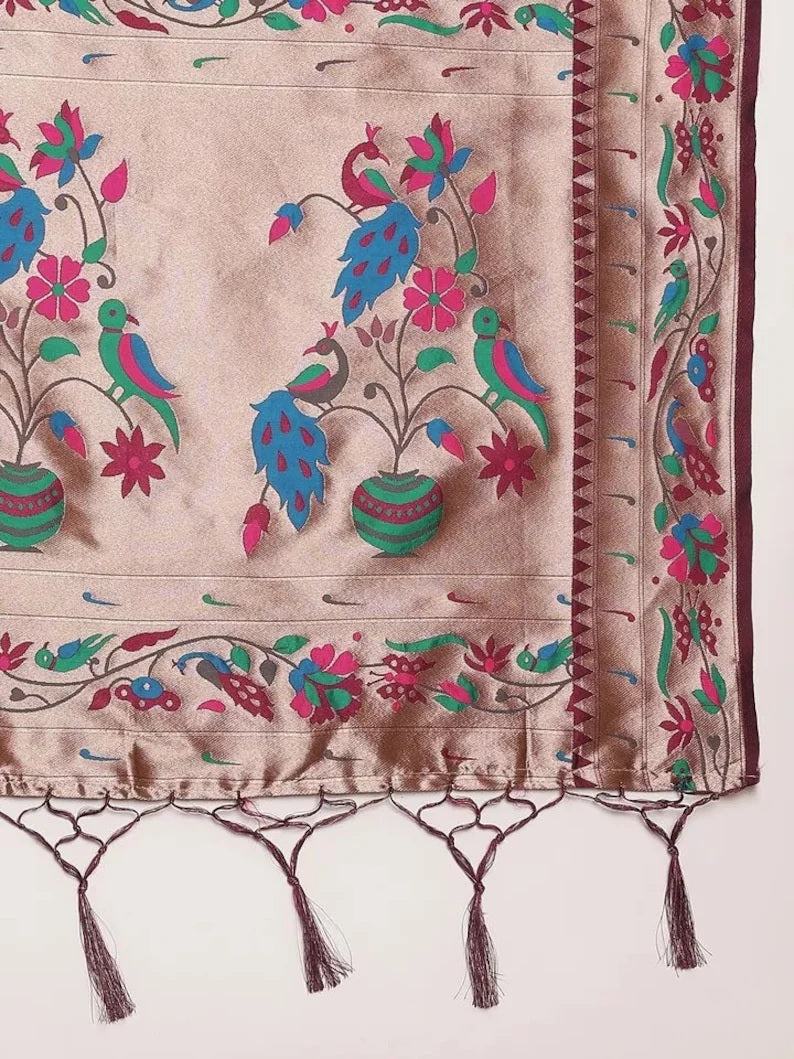 Pure Soft Kanchivaram Pethani Silk Saree With Blouse