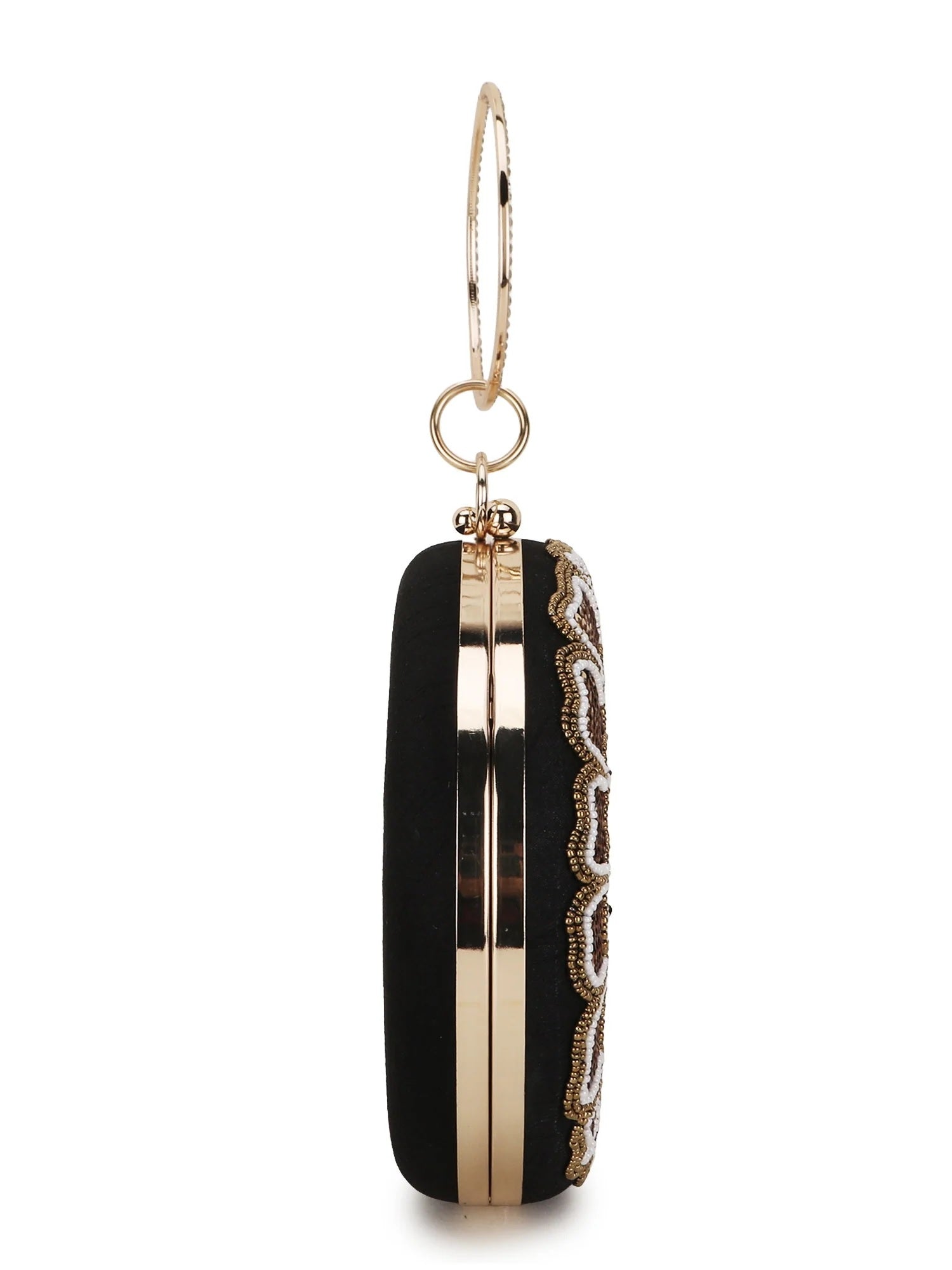 Gala Floral Emroidered Faux Silk Clutch