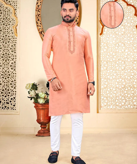 Malbari With Embroidery Work kurta Polo pant Set