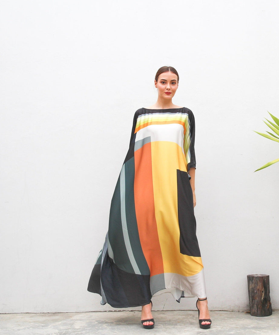 Soft Satin Silk Digital Printed Caftan For Women's Long Kaftan