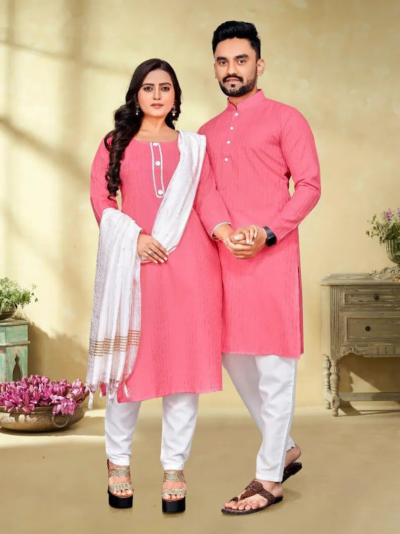 Pure Slub Cotton Couple Combo Set