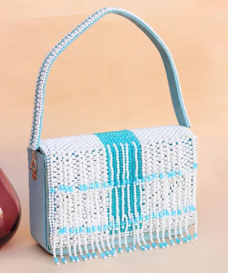Pearl And Beads Work Clutch