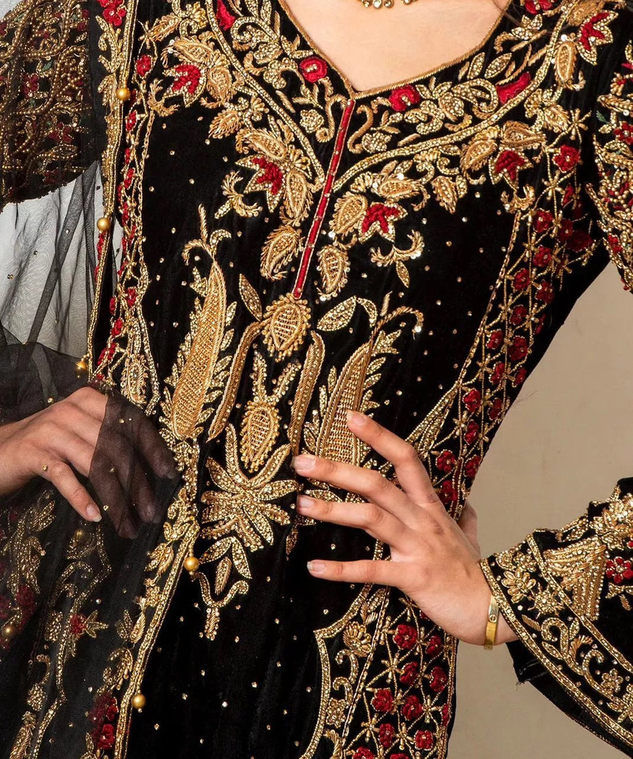 Faux Georgette Indian Ethnic Top Pant & Dupatta Set