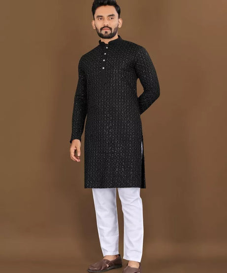 Bollywood Classic Full Stitched Rayon Kurta Pajama Set For Men's