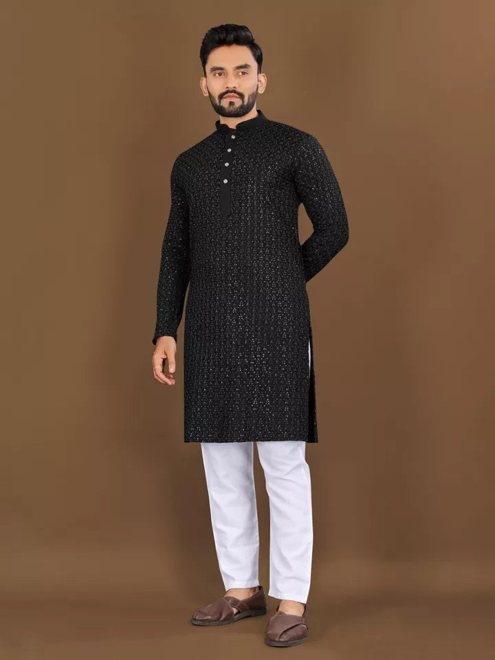 Bollywood Classic Full Stitched Rayon Kurta Pajama Set For Men's