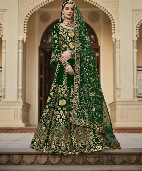 9000 Heavy Velvet Festival Classic Indian Bollywood Lehenga Blouse Dupatta