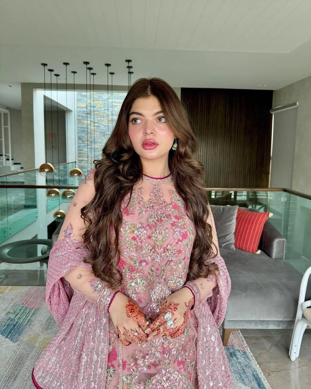 Butterfly Net With Thread & Sequence Work Bollywood Style Top Lehenga & Dupatta