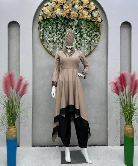 Indian Bollywood Ethnic Silk Suit Dhoti & 2 Piece Set