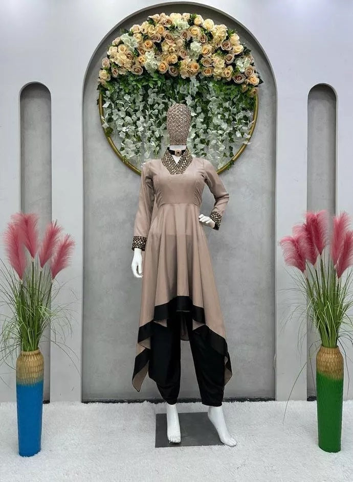 Indian Bollywood Ethnic Silk Suit Dhoti & 2 Piece Set