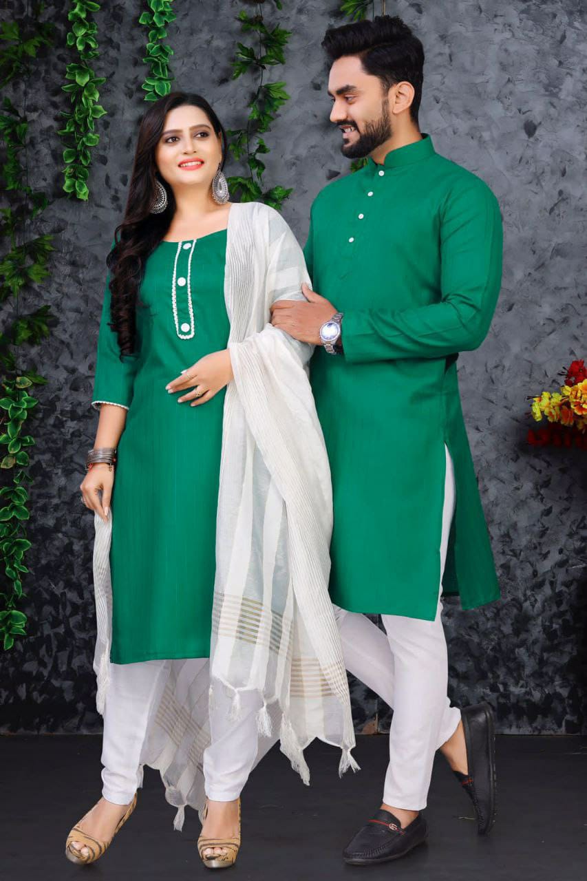 Pure Slub Cotton Couple Combo Set