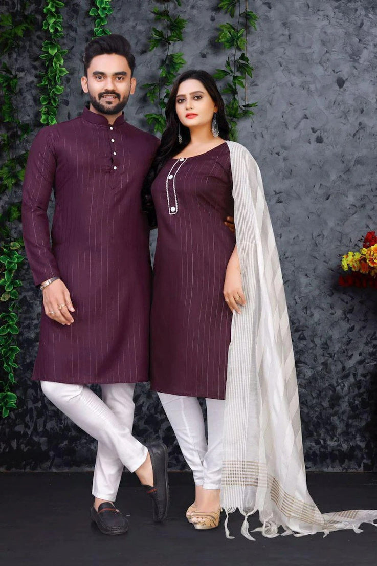 Pure Slub Cotton Couple Combo Set