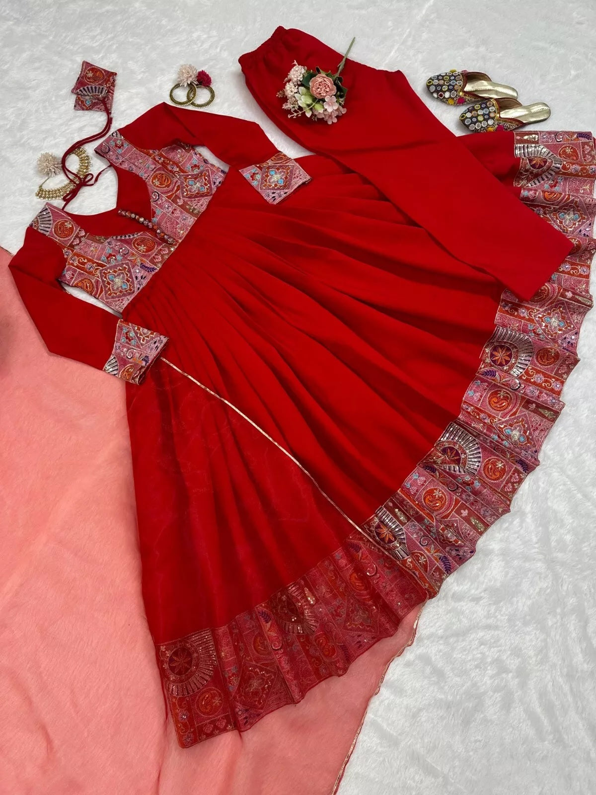 Roman Silk With Sequence Work Salwar Kameez Suit