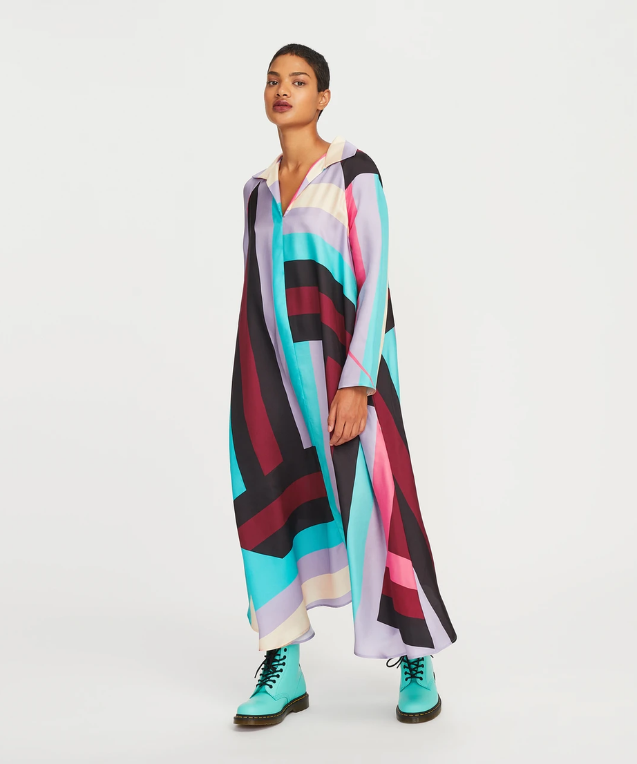 Elegant French Crepe Kaftan, Flowy and Versatile Lounge Wear Caftan for Women's