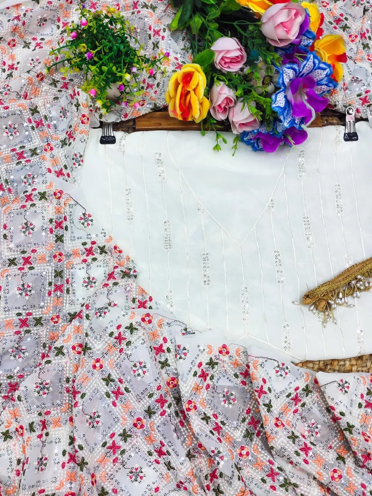 Georgette Beautiful Designer Saree, Party Wedding Sari & Blouse