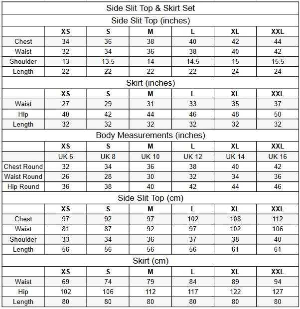 Linen Side Slit Top & Skirt Set