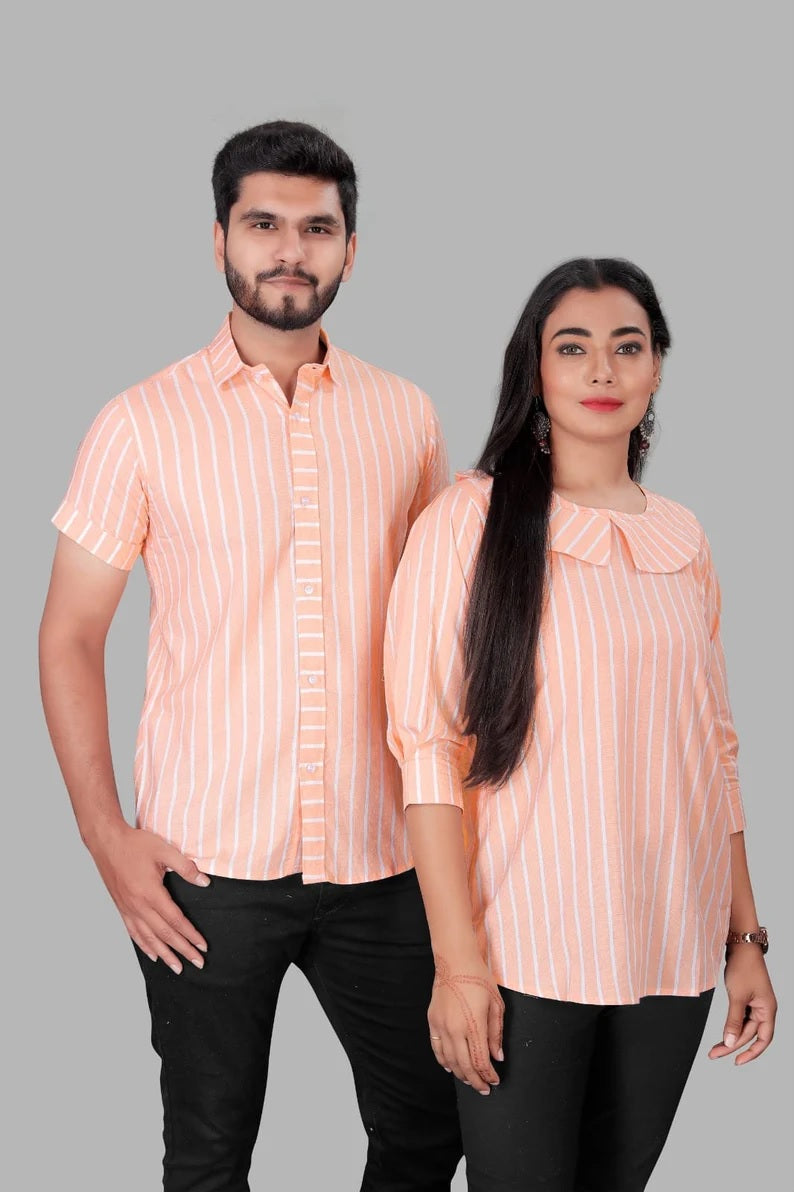 Tunic Top & Shirt  Cotton Couple Combo Set