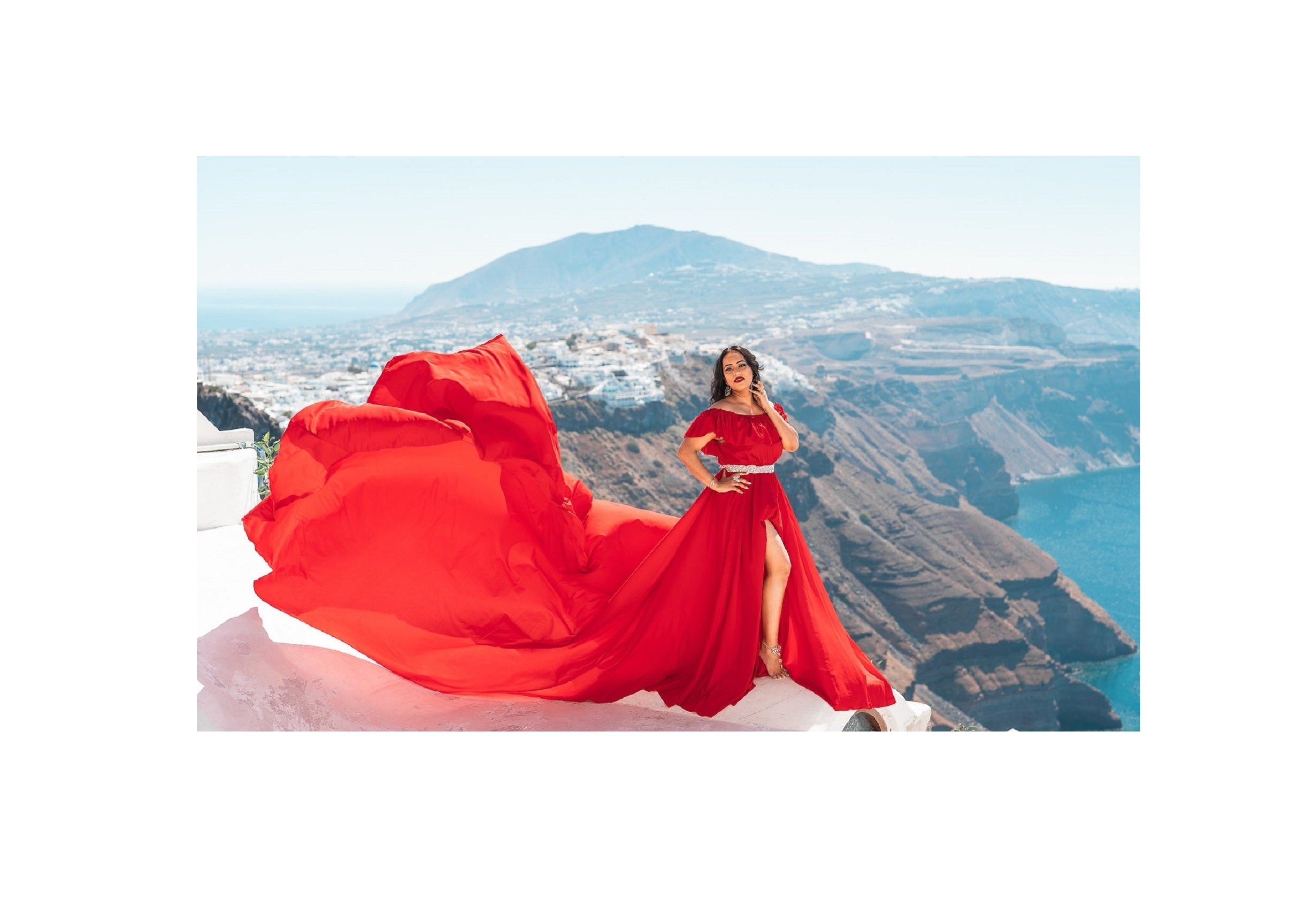 Long Flying Satin Dress For Photoshoot, Dress for Wedding