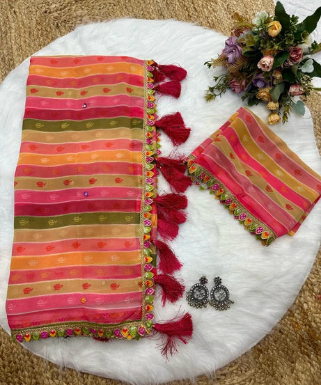 Original Smooth Georgette Party Wear Saree With Blouse 11-GP