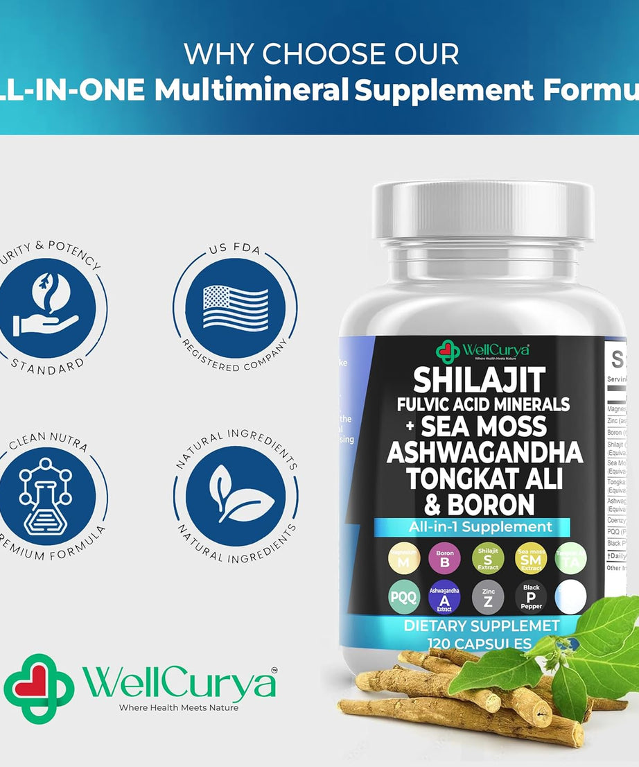 WELLCURYA Herbal Capsules – 120 Count | Plant-Based Daily Formula