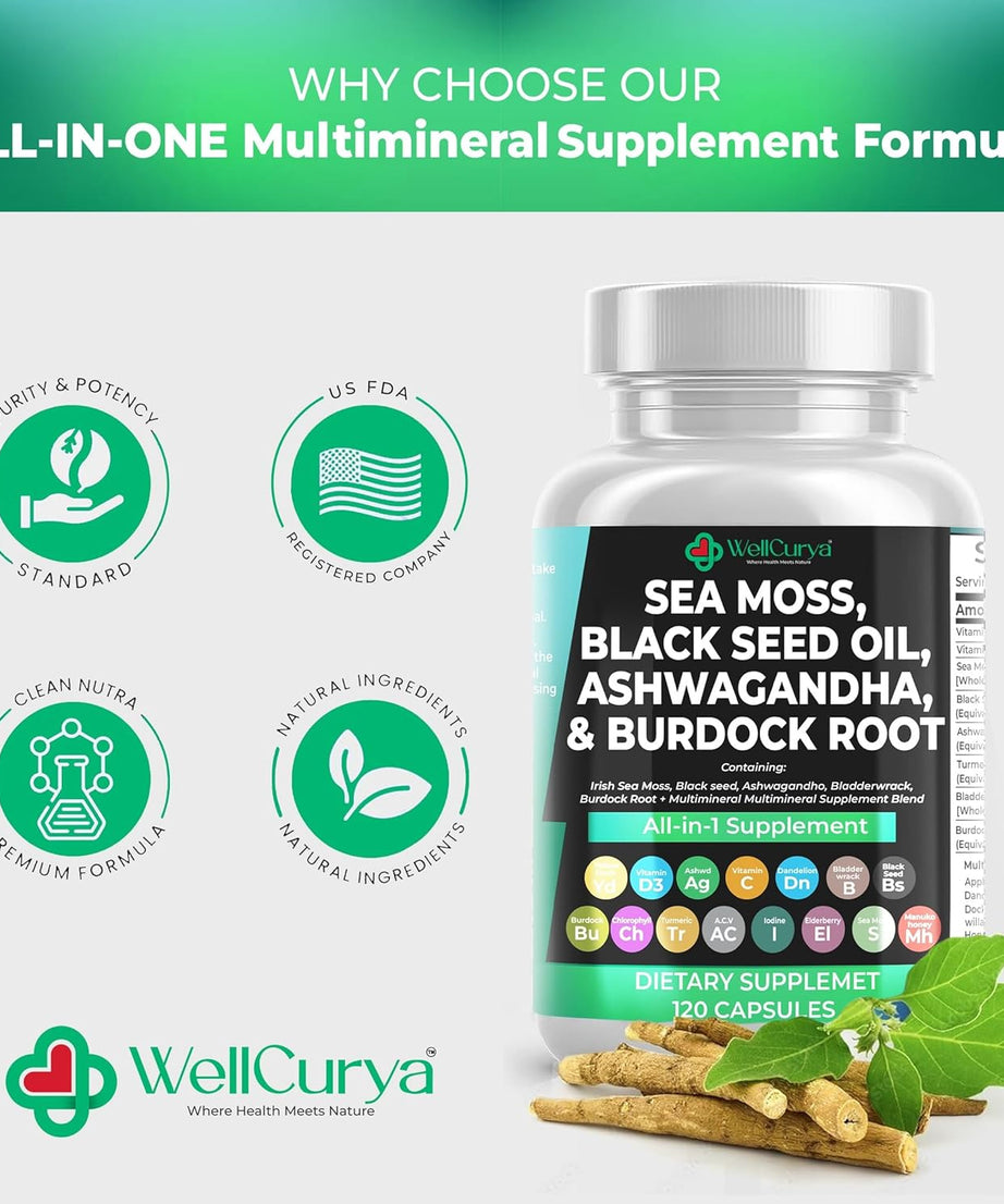 WELLCURYA Botanical Blend Capsules (120 Ct) – Plant-Based Herbal Formula