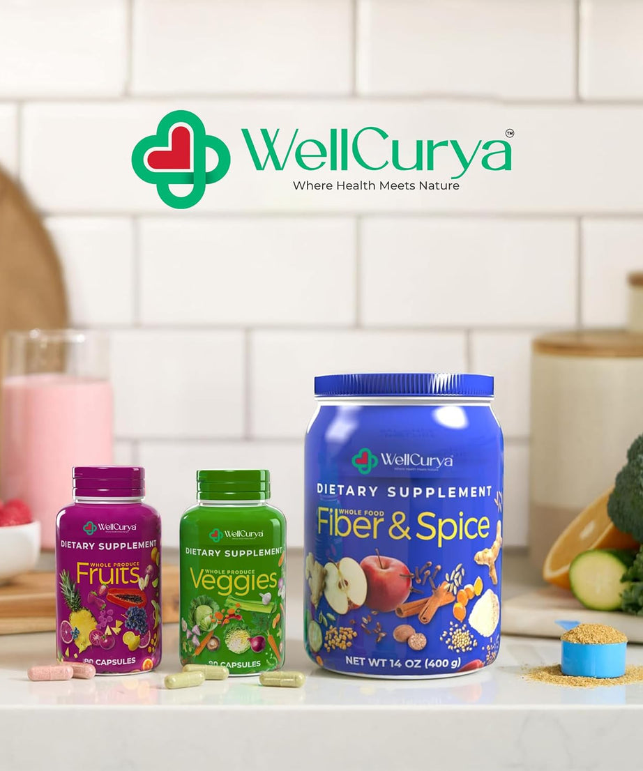 WELLCURYA Mixed Fruit & Vegetable Powder – 90g, Food-Grade Blend