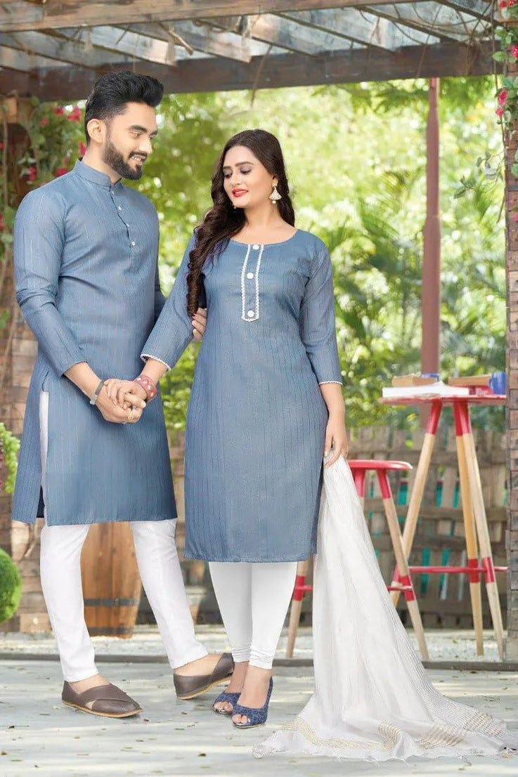 Pure Slub Cotton Couple Combo Set