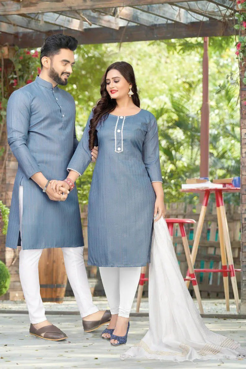 Pure Slub Cotton Couple Combo Set
