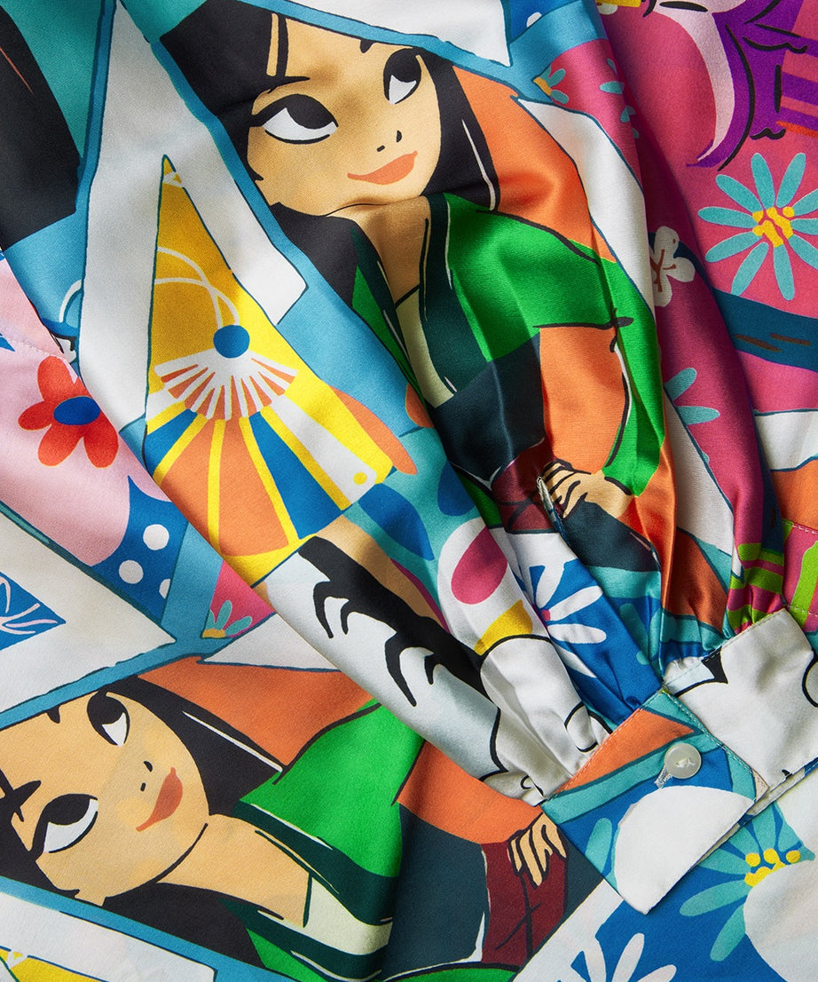 Satin Disney Mulan Women Shirts