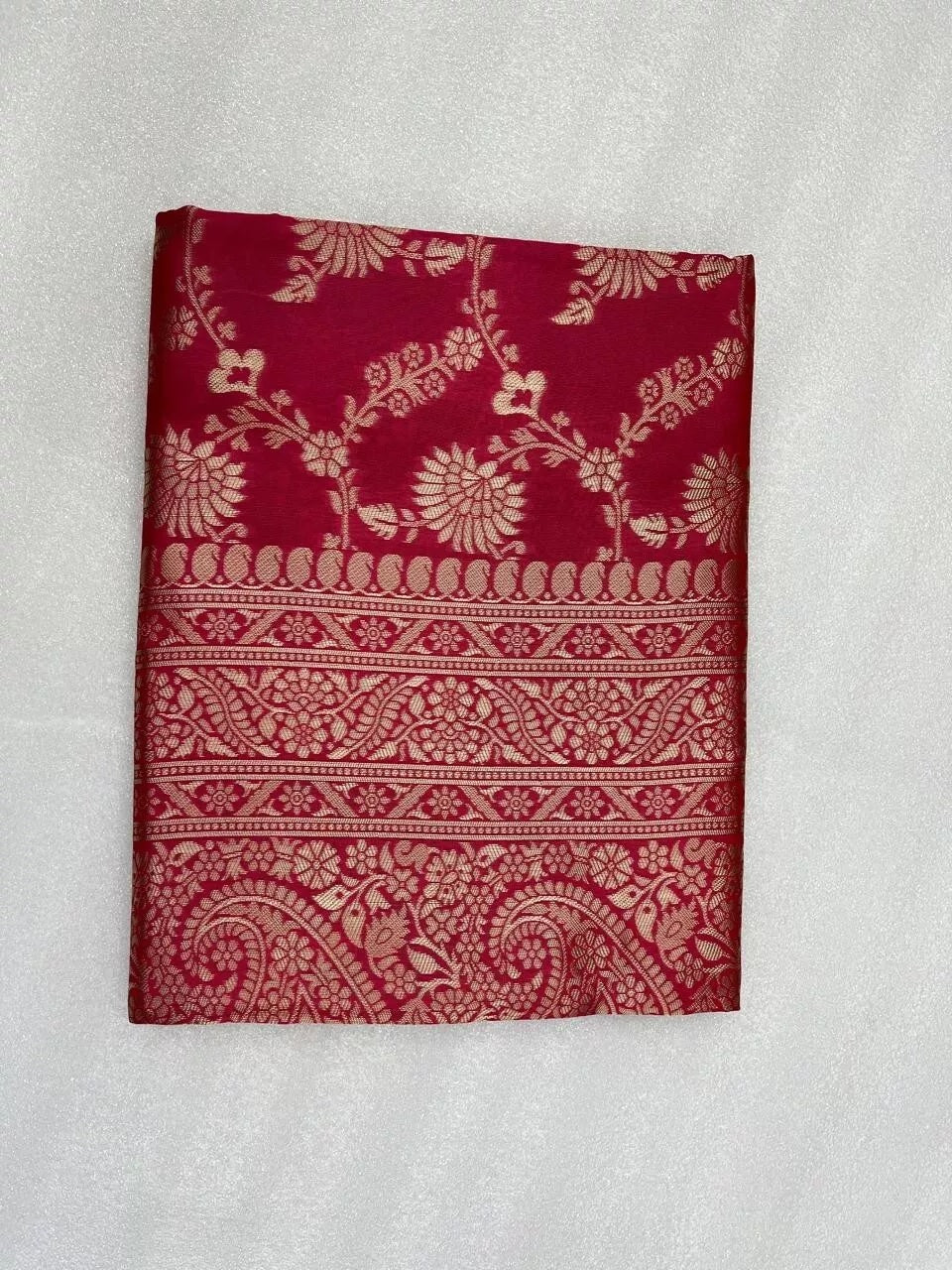 Pakistani Designer Banarasi Soft Silk Saree & Blouse