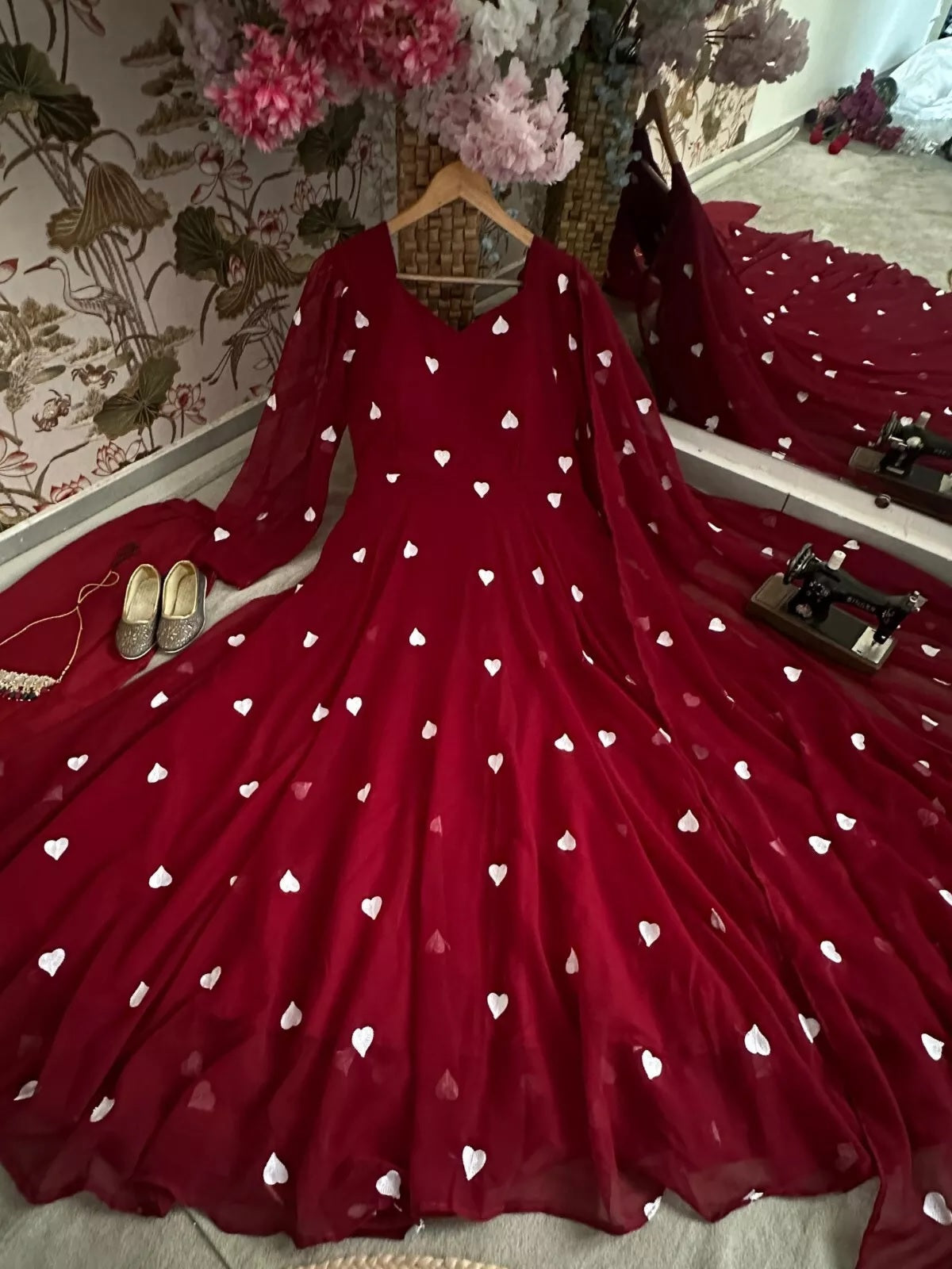 Faux Georgette Anarkali Gown Bottom & Dupatta