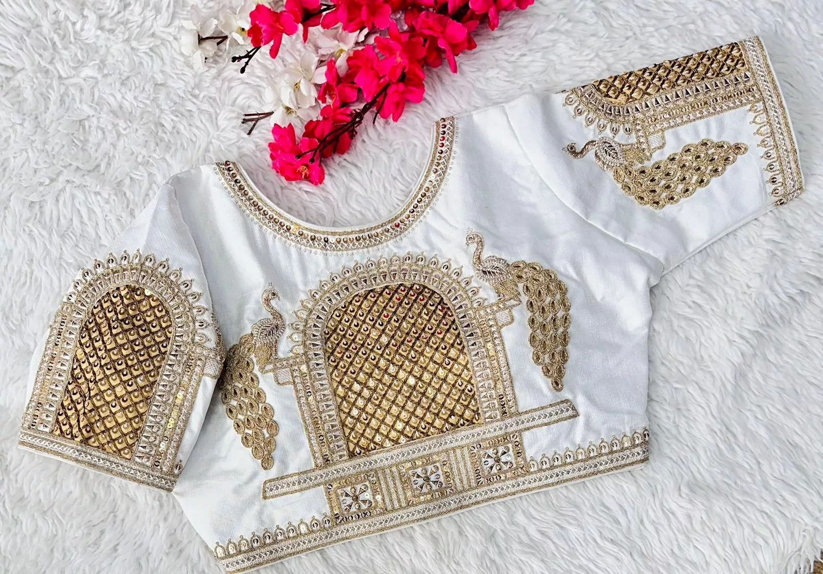 Full Stitched Watermelon Silk Function New Wedding Blouse & Choli