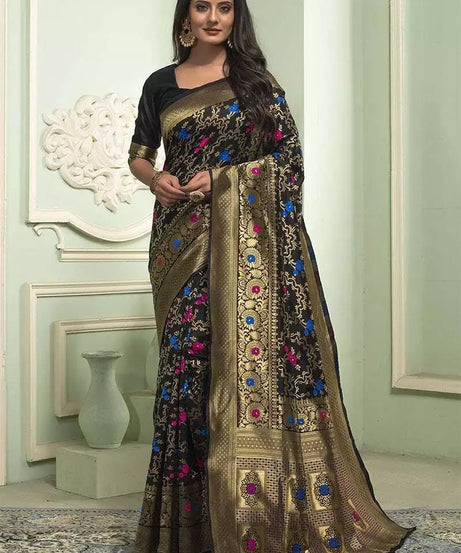Classic Banarasi Soft Silk Wedding Sari & Blouse