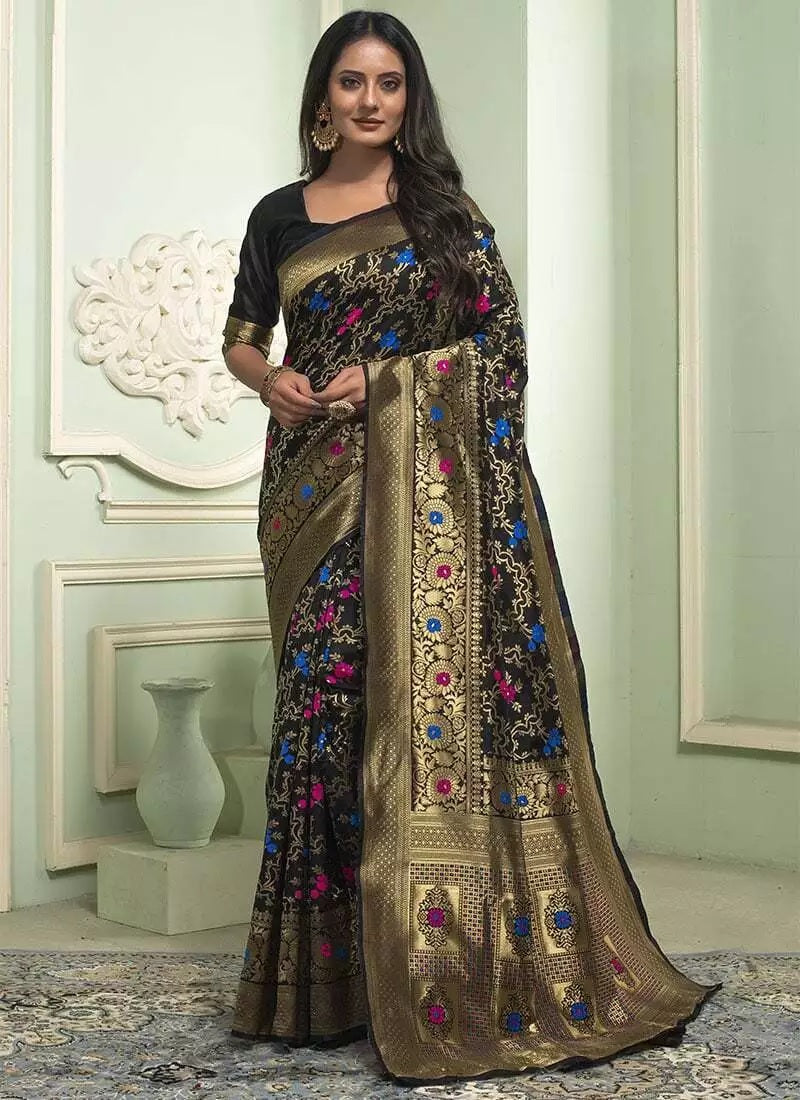 Classic Banarasi Soft Silk Wedding Sari & Blouse