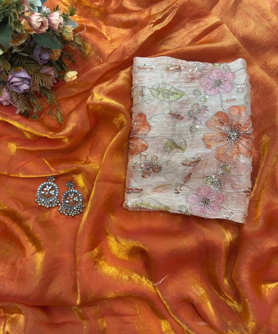 Soft Tebi Silk With Digital Print Saree, Traditional Wear Sari With Blouse