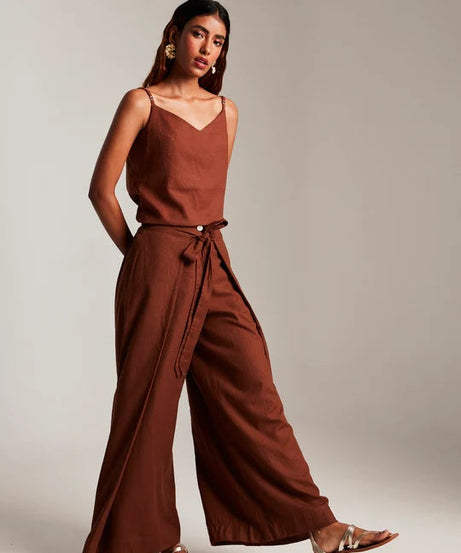 Co-Linen Camisole Top & Wrap Pants