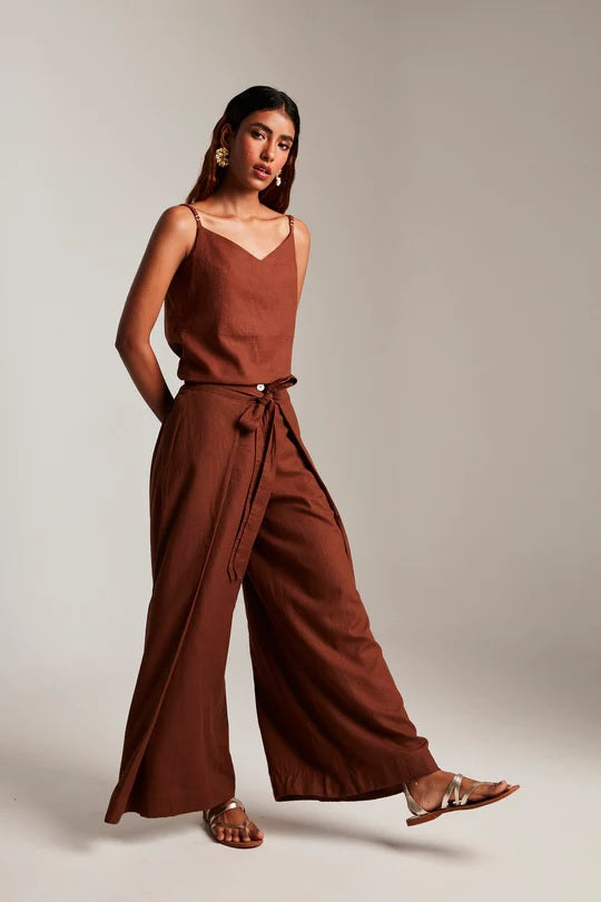 Co-Linen Camisole Top & Wrap Pants