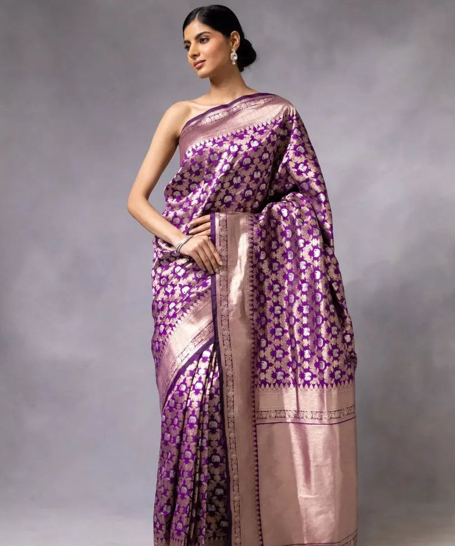 Banarasi Soft Silk Traditional Saree , Designer Party Wear Saree & Blouse