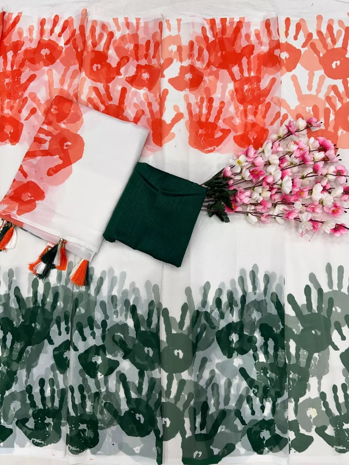 Faux Georgette With Beautiful Digital Printed Saree With Blouse