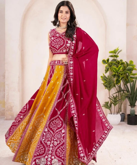 Function Premium Georgette Wedding Stitched Lehenga Blouse With Dupatta 15-MA