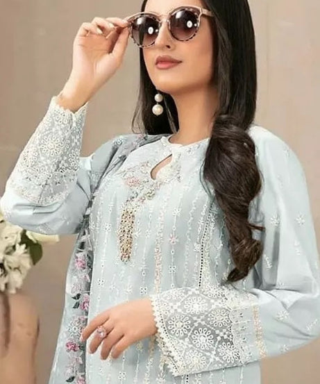 Georgette With Embroidery Sequence Work Top Bottom Dupatta