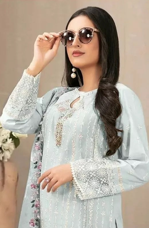 Georgette With Embroidery Sequence Work Top Bottom Dupatta