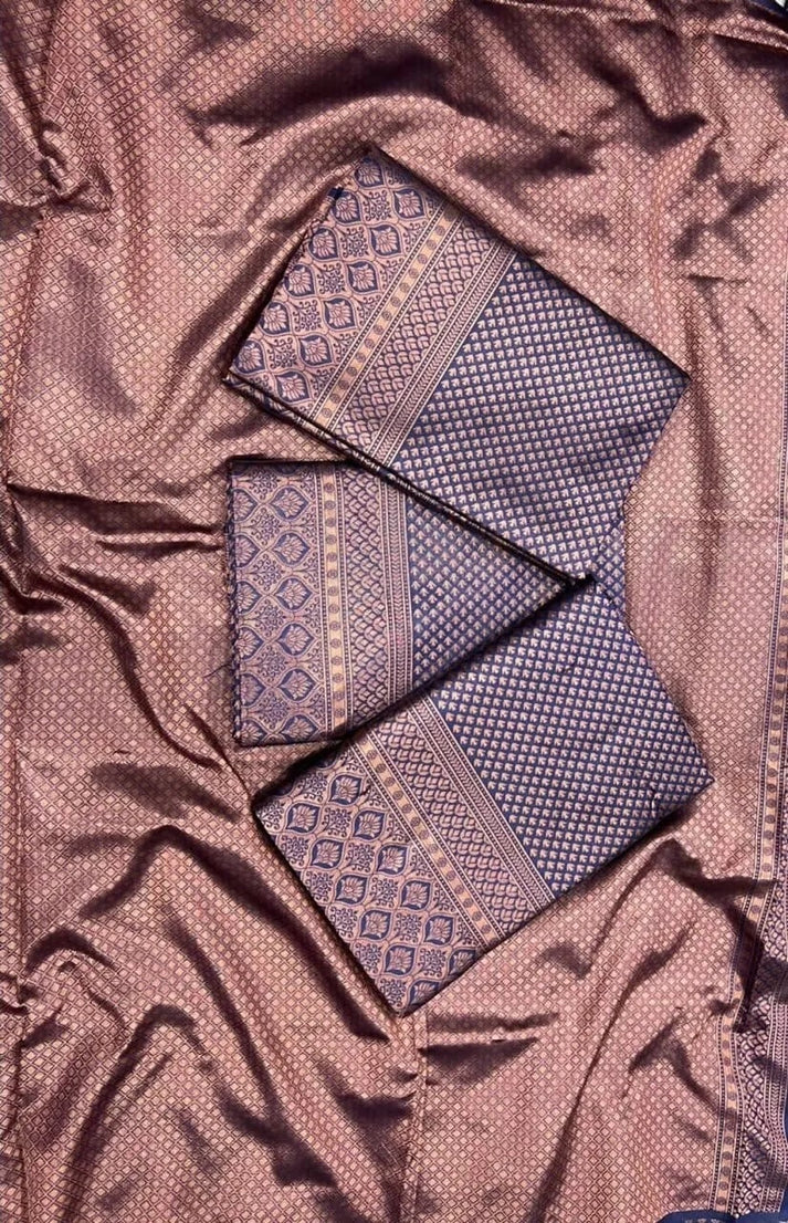 Women's Banarasi Soft Silk Saree With Blouse