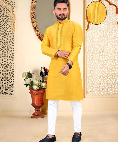 Malbari With Embroidery Work kurta Polo pant Set