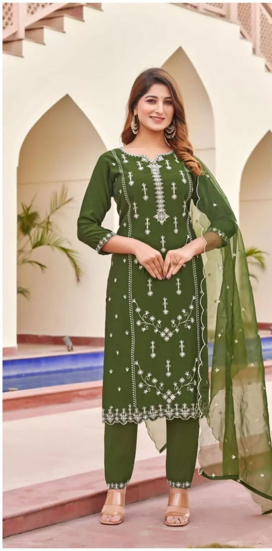 Style Full Stitched Viscose Roman Silk Top Bottom Dupatta