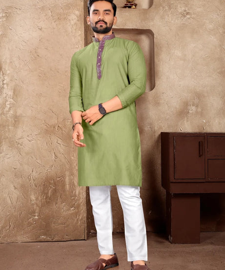 Men's Linen Silk kurta Pajama Set