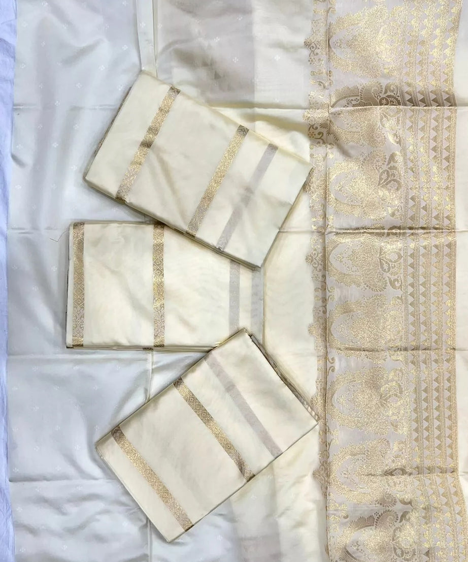 Soft Banarasi Silk With Weaving Gold Zari Saree With Blouse