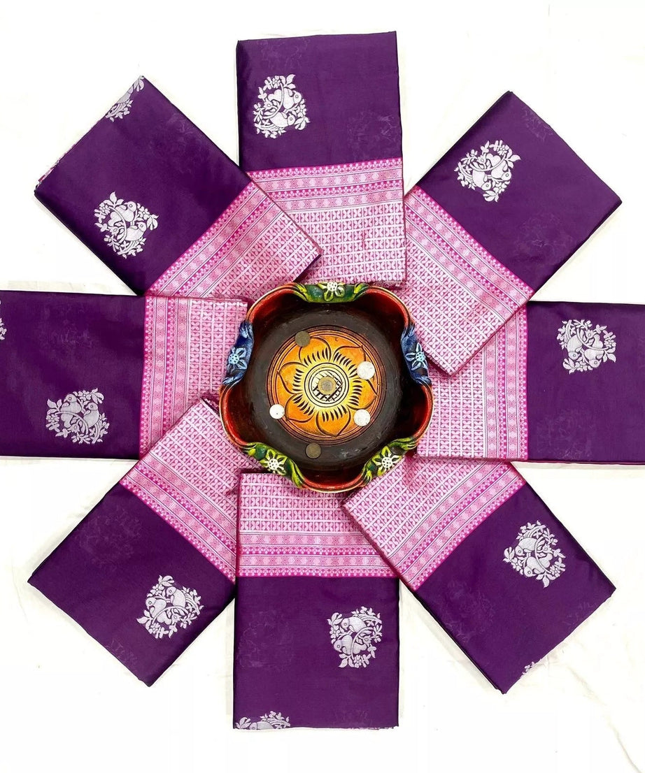 Soft Lichi Silk Indian Traditional Sari & Blouse