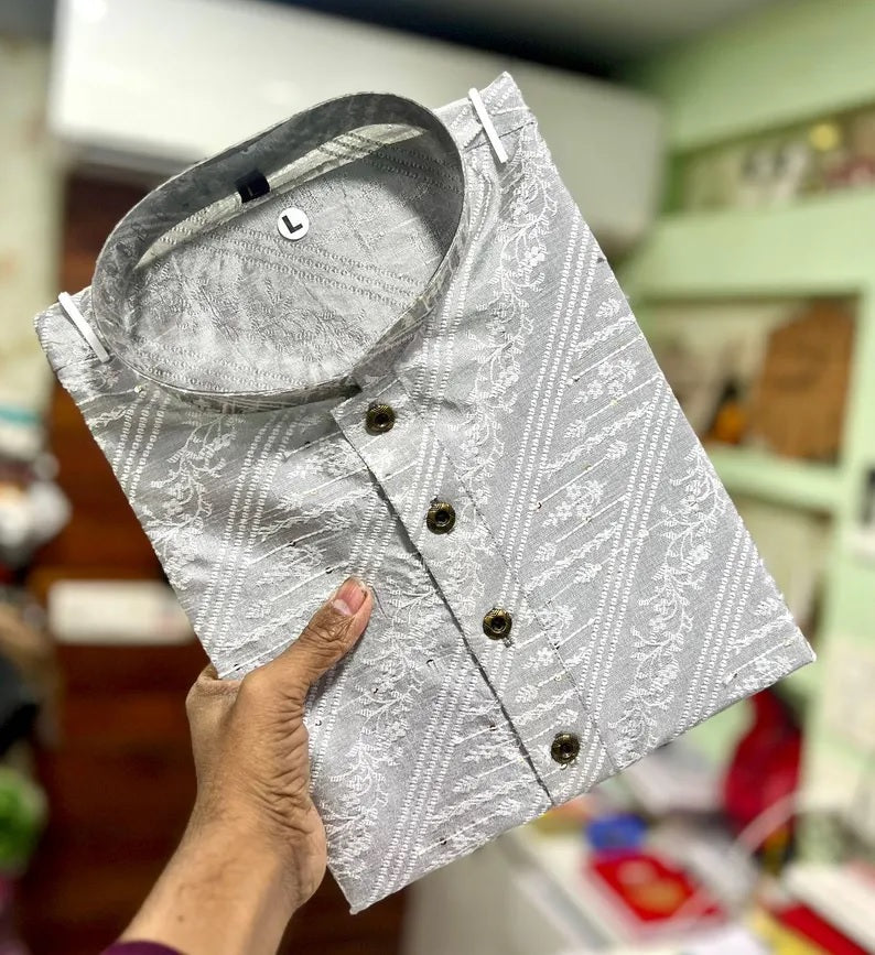 Men's Ethnic Wear Jacquard Kurta Pajama