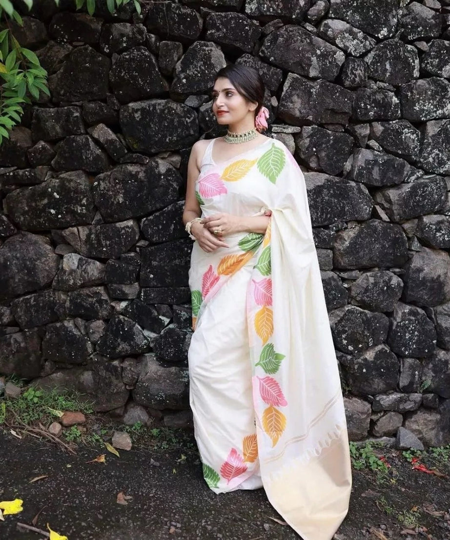 Luxurious Red Banarasi Silk Saree with Heavy Zari Border Sari & Blouse