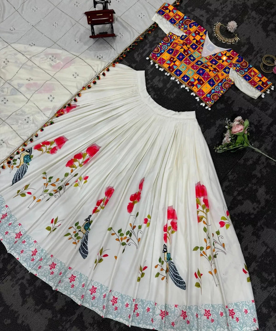 Rayon Digital Print Lehenga Blouse & Dupatta